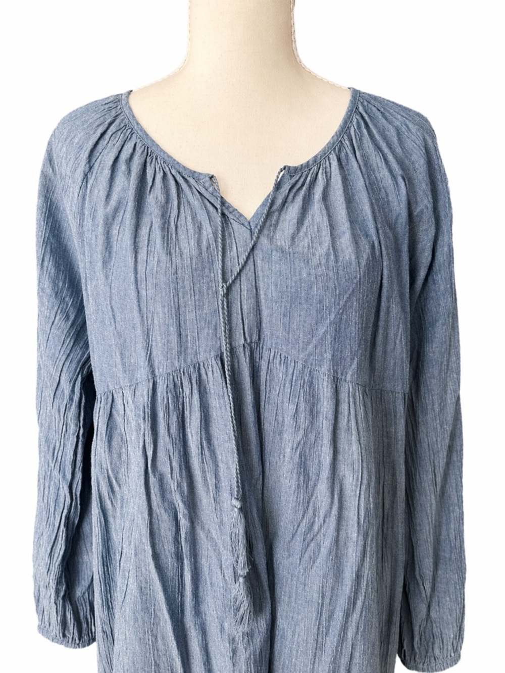 Time and Tru Blue Peasant Tunic Dress - Picture 2 of 3